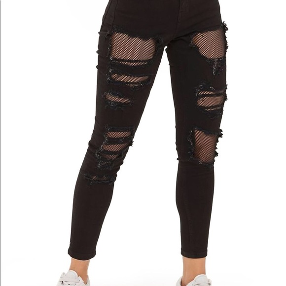 Topshop Denim - RARE TOPSHOP MOTO FISHNET JAIME JEANS